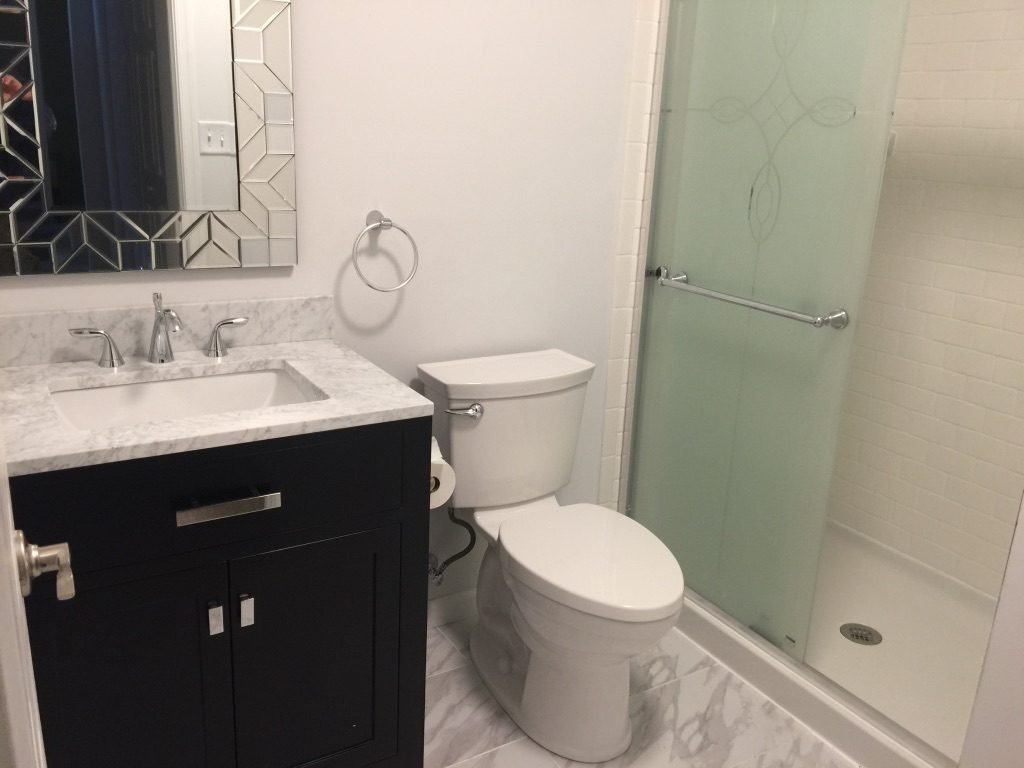 Basement bathroom in Columbia, MD, after - Maryland Home Improvement Company
