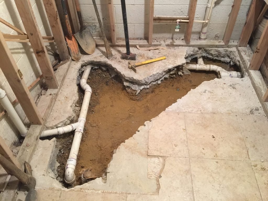 Basement bathroom in Columbia, MD, before - Maryland Home Improvement Company