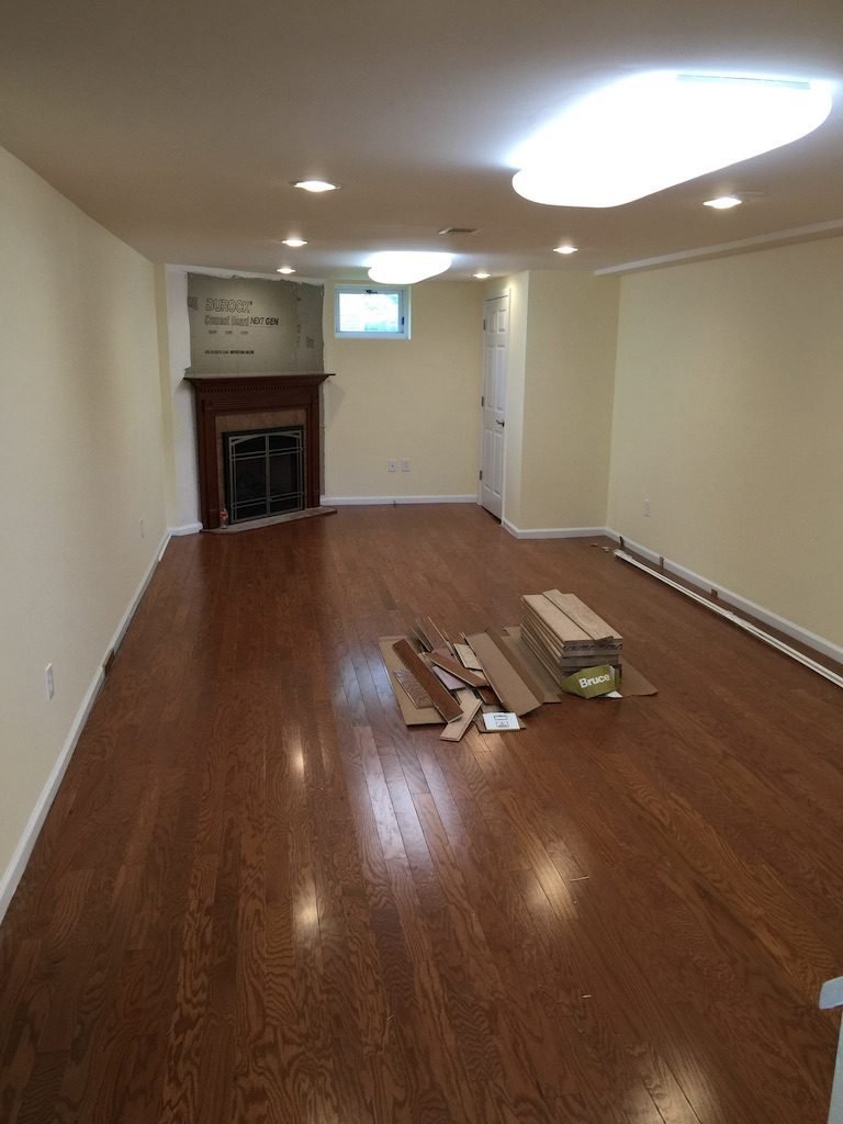 Fireplace room floor in Baltimore, MD, after - Maryland Home Improvement Company