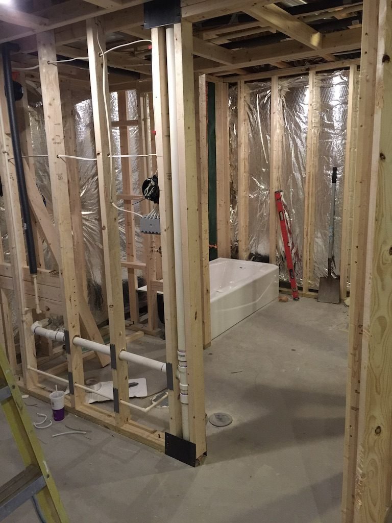 Basement bathroom in Ellicott City, MD, before - Maryland Home Improvement Company
