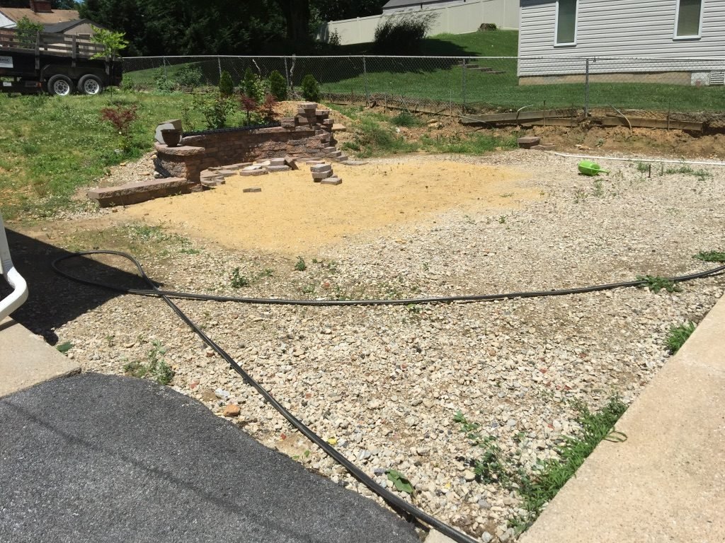 Home Improvement in Catonsville, MD 3 Paver patio in Catonsville, MD, before - Maryland Home Improvement Company