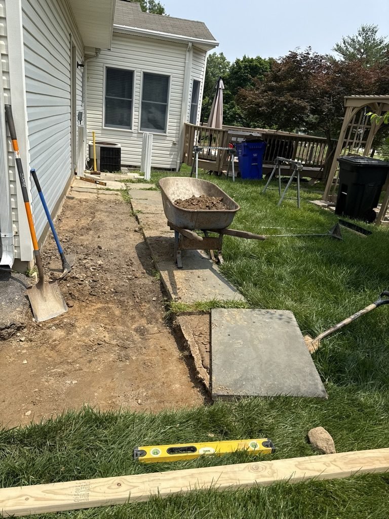Concrete walkway in Ellicott City, MD, before - Maryland Home Improvement Company