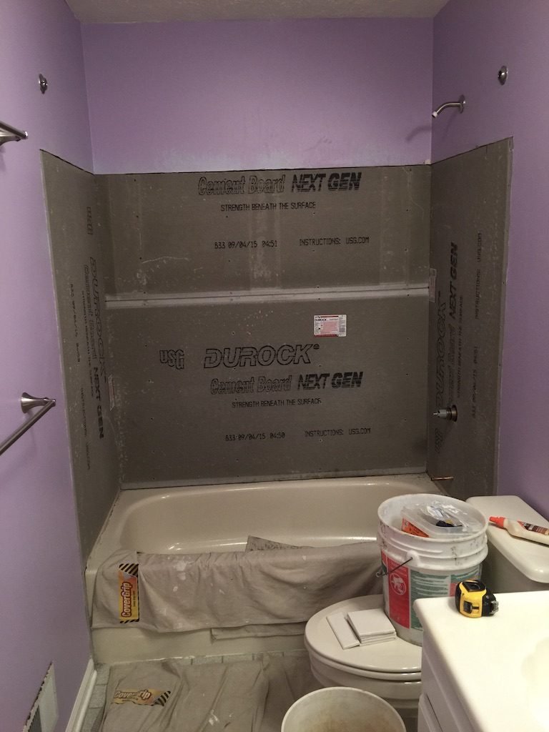 Home Improvement in Catonsville, MD 11 Bathtub surround in Catonsville, MD, before - Maryland Home Improvement Company